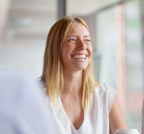 A happy office worker