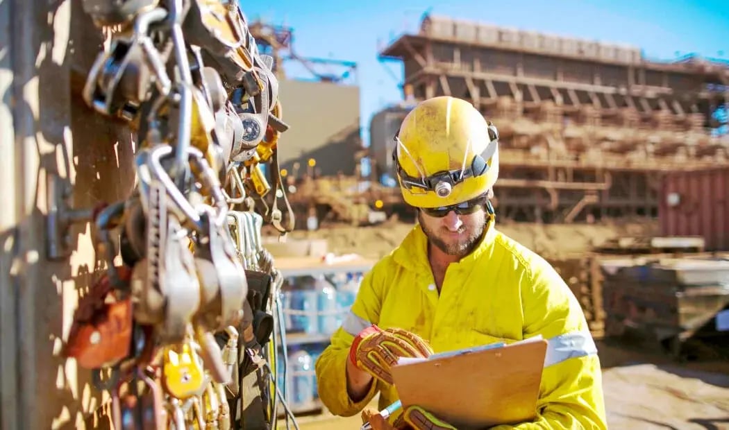 A mining employee at work