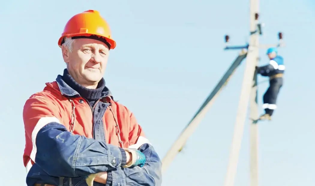 utilities worker wearing PPE
