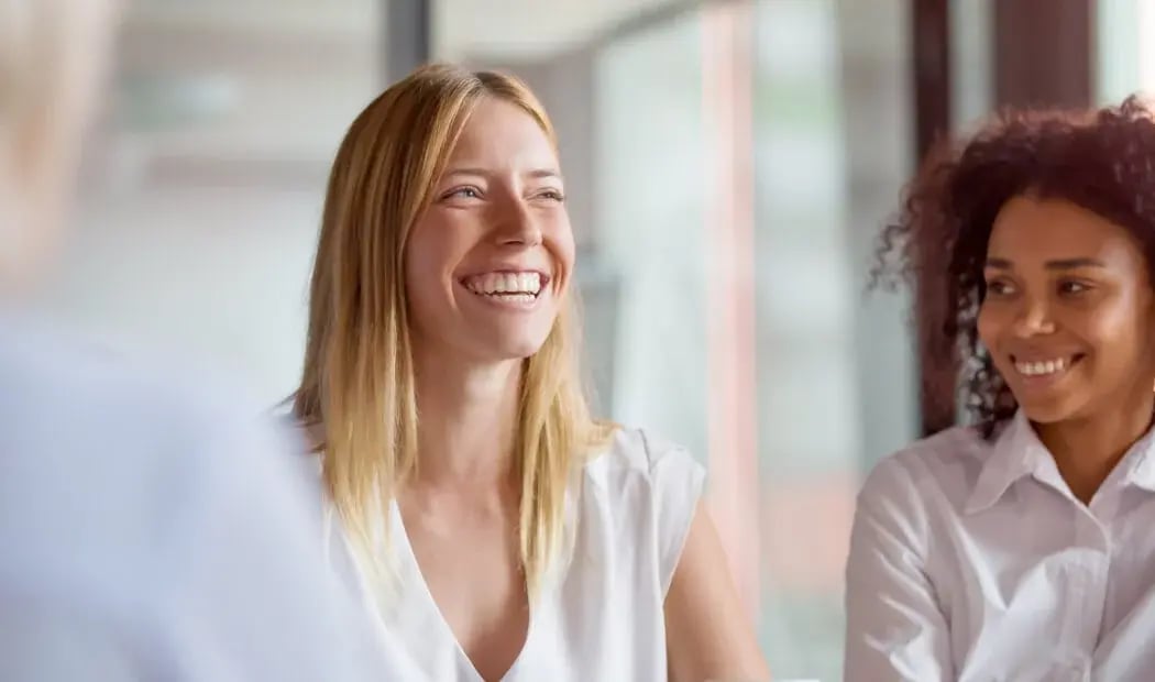 Women enjoying themselves at work
