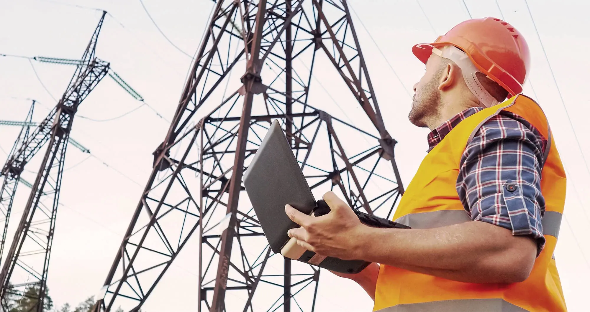 energy worker carrying out analysis on site