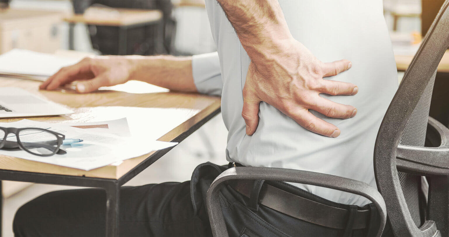 Office worker with back pain