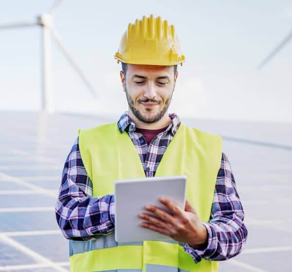 An energy industry worker on-site