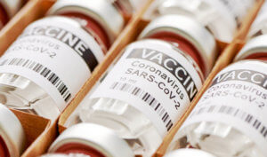 packaged Coronavirus SARS-CoV-2 vaccine vials